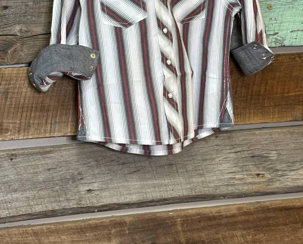 NEW WRANGLER boy's stripe shirt in white multi